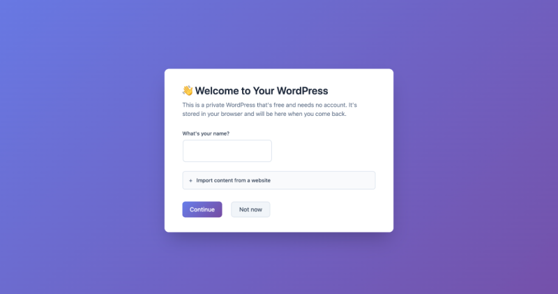 my.wordpress.net: WordPress rodando no browser, sem servidor, sem cadastro