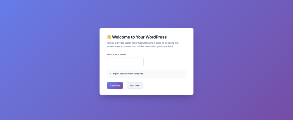 my.wordpress.net: WordPress rodando no browser, sem servidor, sem cadastro